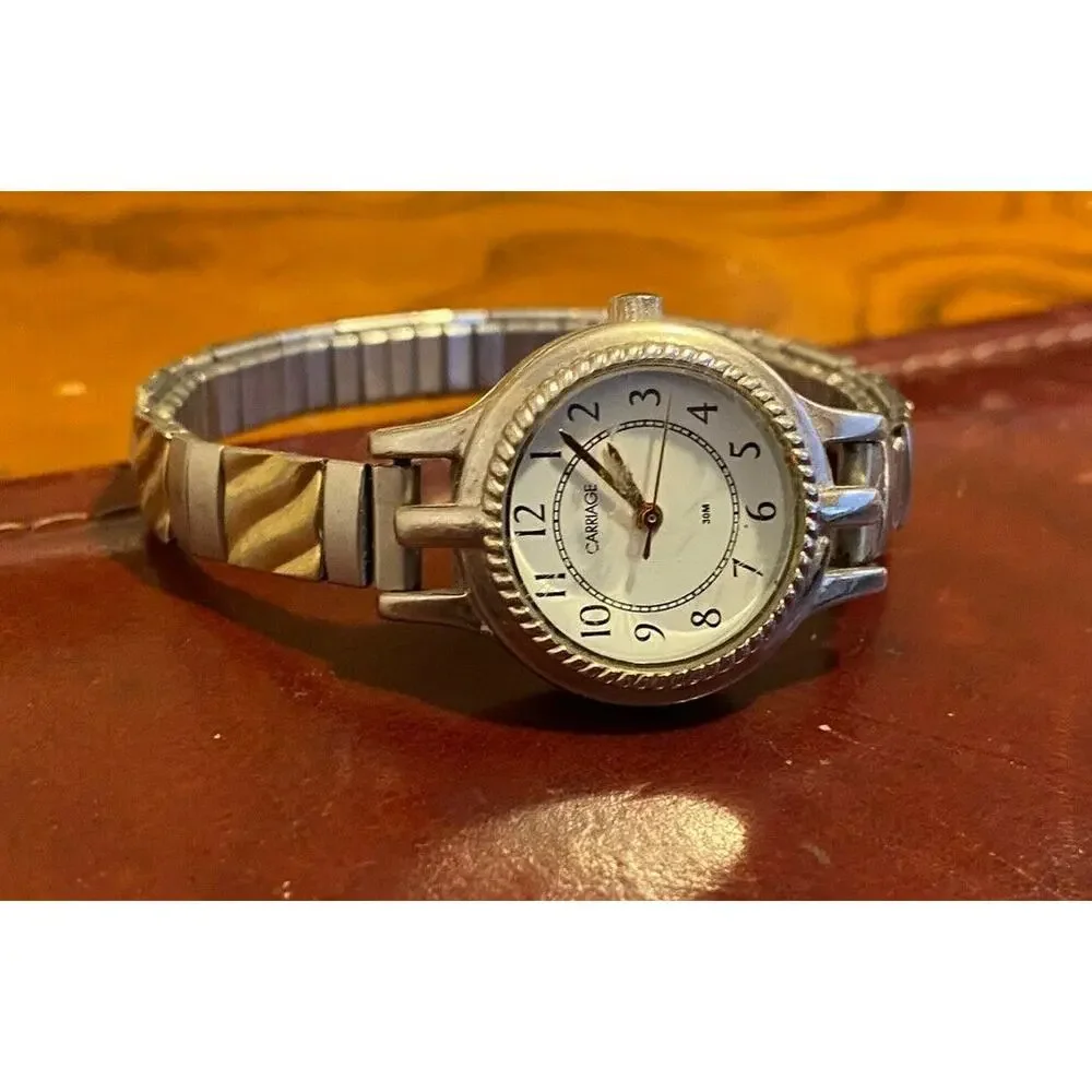 Women's Two Tone Carriage by Timex Watch, Expansion Band, WR to 30M